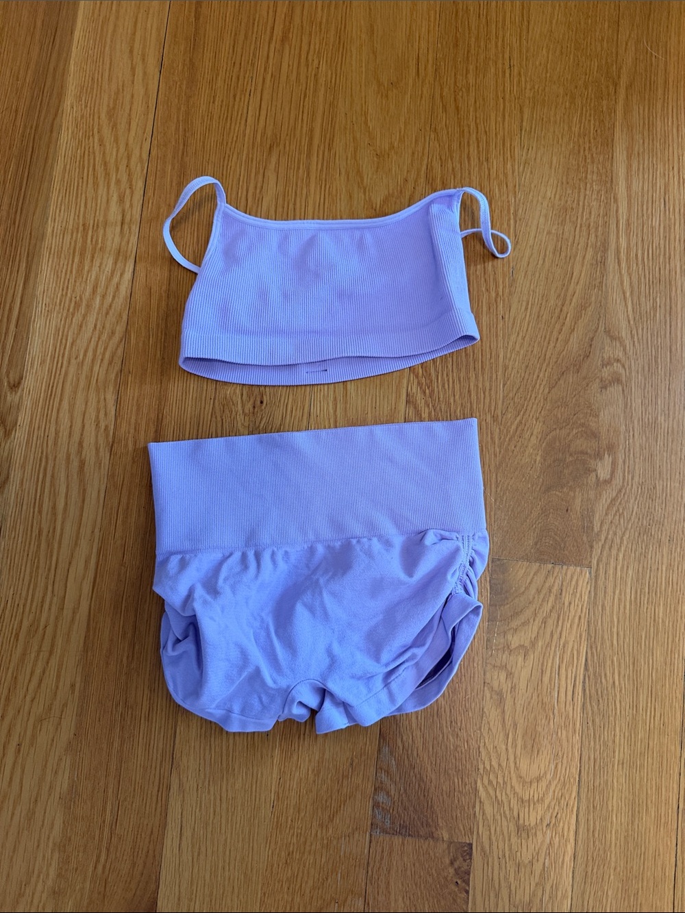 Kids Lavender Matching Crop Top & Shorts Set